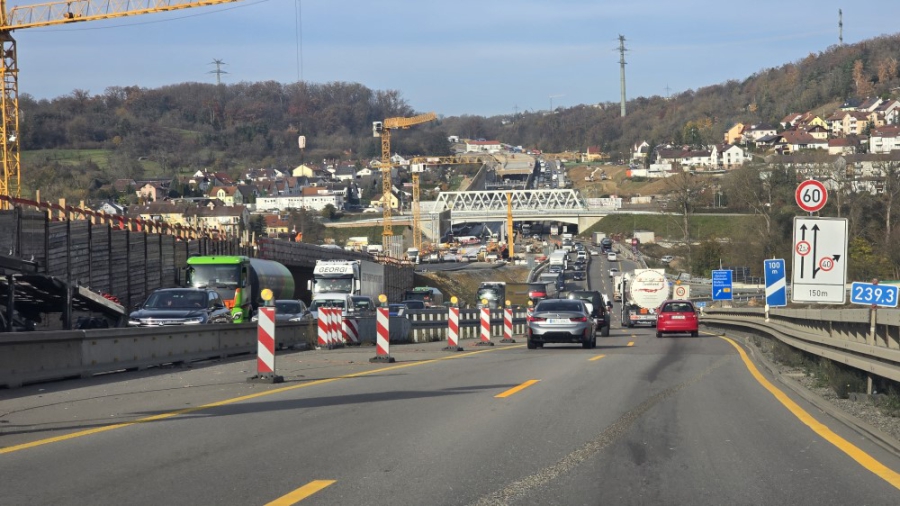 Werkzaamheden A8 bij Pforzheim.